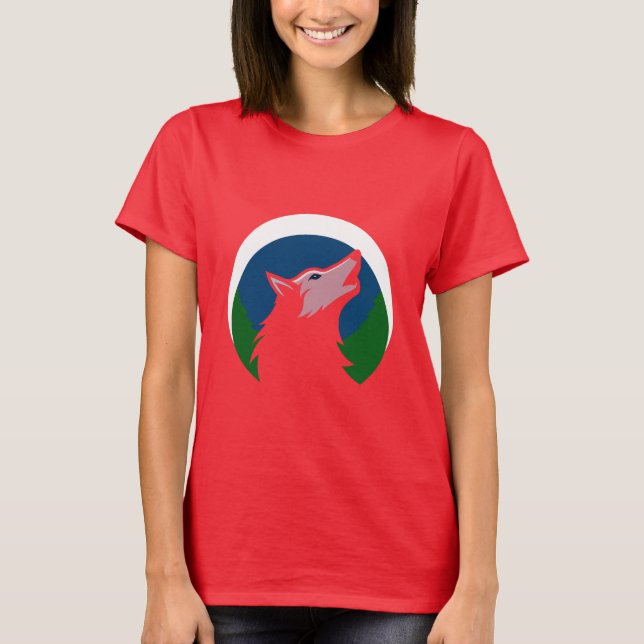 Camiseta Design do Lobo Uivando Lua Cheia (Frente)