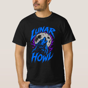 Camiseta Design do Lobo Uivo Lunar ADOM