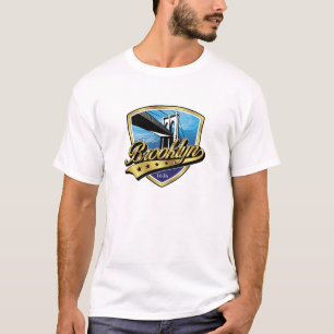 Camiseta Design do Logotipo Brooklyn Gold Swoosh