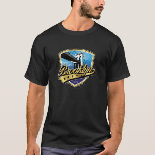 Camiseta Design do Logotipo Brooklyn Gold Swoosh