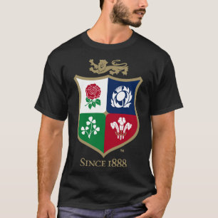 Camiseta Design do Logotipo do Rugby Lions Britânico e Irla