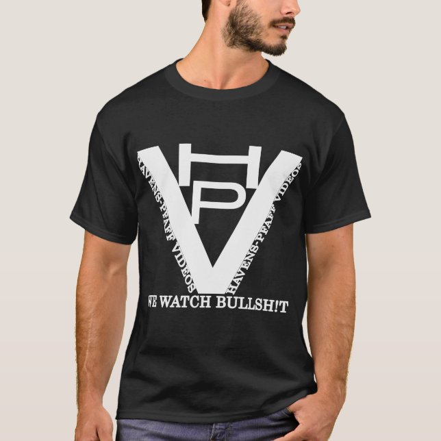 Camiseta Design do logotipo HPV em Teto Preto (Frente)