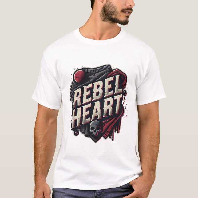 Camiseta Design do logotipo Rebel Heart 3D - Distrito Grung (Frente)