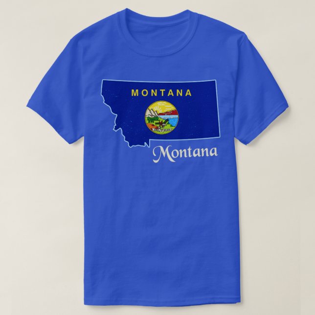 Camiseta Design do Mapa da Bandeira de Montana para orgulho (Frente do Design)