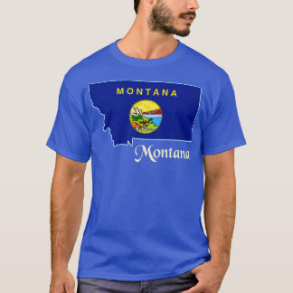 Camiseta Design do Mapa da Bandeira de Montana para orgulho