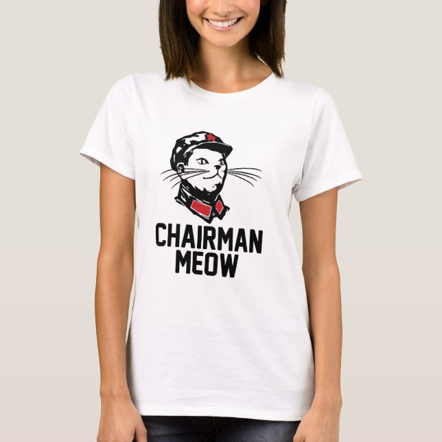 Camiseta Design do Meow do presidente (Mao) (Frente)