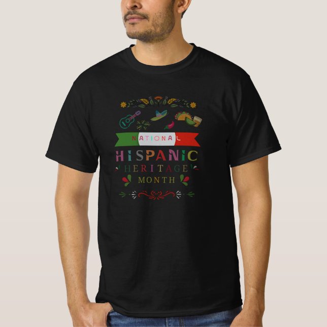 CAMISETA DESIGN DO MÊS DO PATRIMÔNIO HISPÂNICO NACIONAL (Frente)