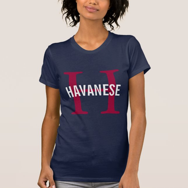Camiseta Design do monograma da raça de Havanese (Frente)