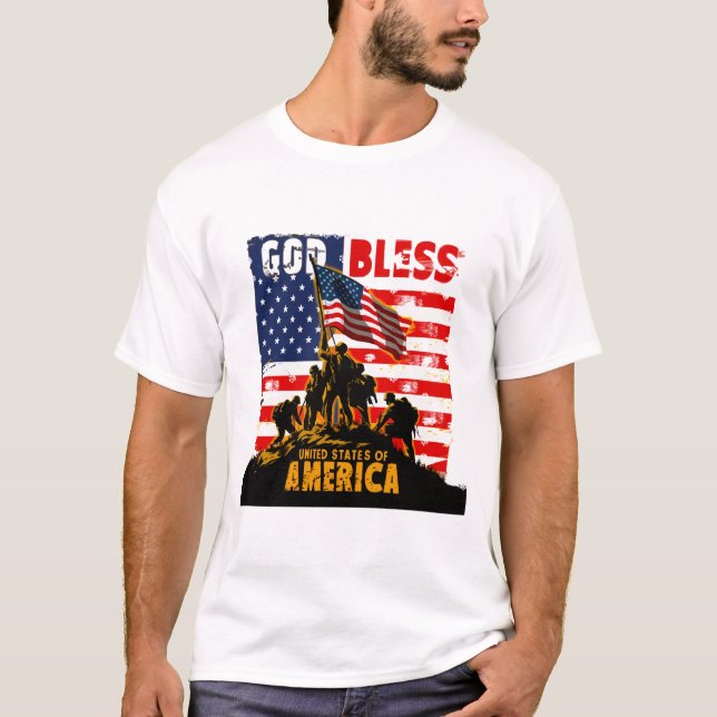 Camiseta Design do Orgulho Americano Patriota da América de (Frente)