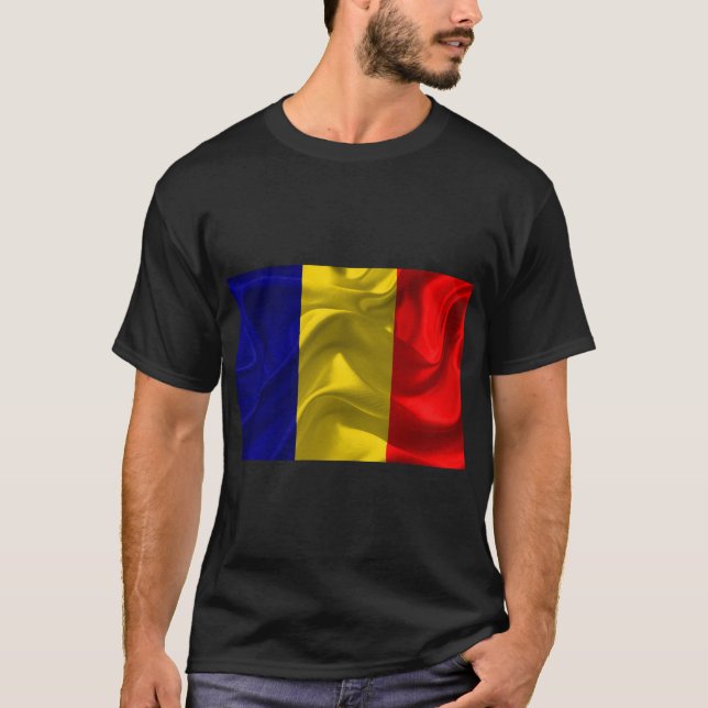 Camiseta Design do Orgulho de Bandeira da Romênia (Frente)