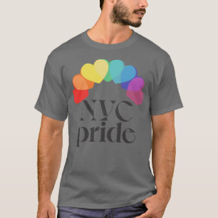 Camiseta Design do Orgulho NYC Tipográfico Arco-Íris