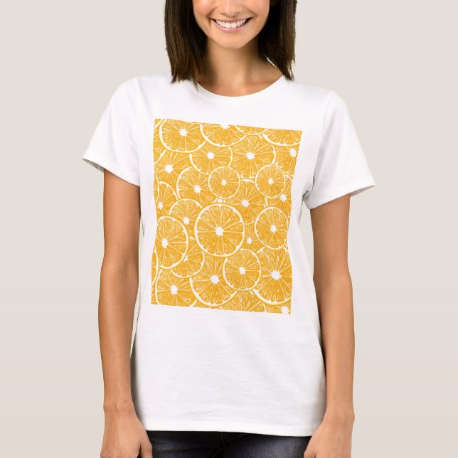 Camiseta Design do padrão das fatias laranja (Frente)