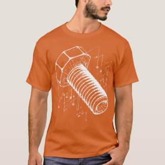 Camiseta design do parafuso do parafuso 3d