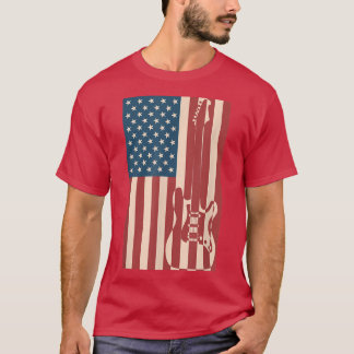Camiseta Design do Patriótico Guitarista dos Estados Unidos