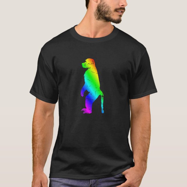 Camiseta Design do Rainbow Monkey Silhouette Graphic (Frente)