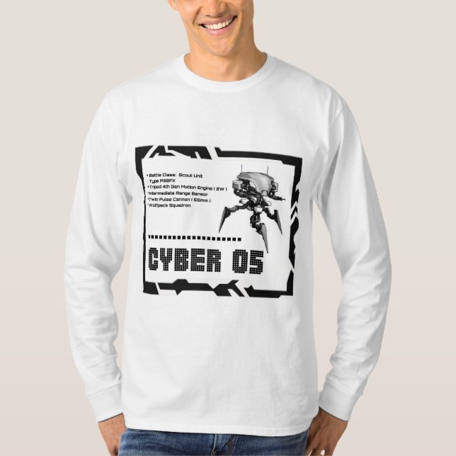Camiseta Design do robô Cyber 05 Mech (Frente)