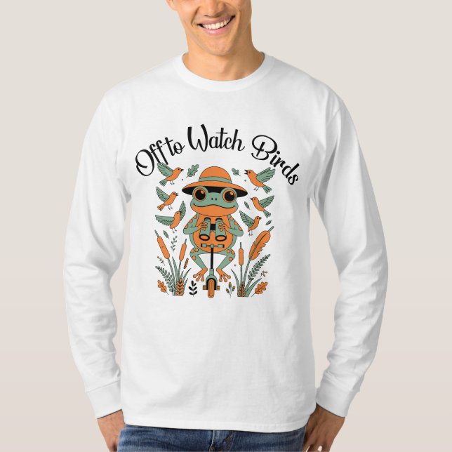 Camiseta Design do Sapo Observador de Pássaros (Frente)