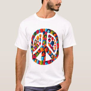 Camiseta Design do Sinal de Paz de Unidade Global da Divers