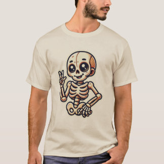 Camiseta Design do Skeleton de Cartoon