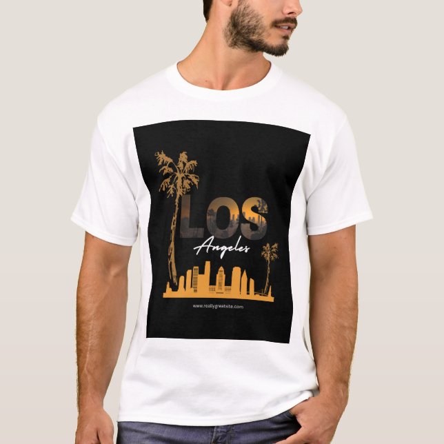 Camiseta Design do Skyline Sunset de Los Angeles (Frente)