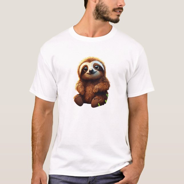 Camiseta Design do Sticker Sloth Hangout (Frente)
