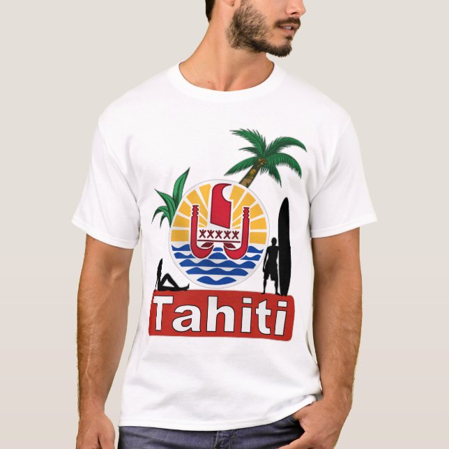 Camiseta design do surf de tahiti (Frente)