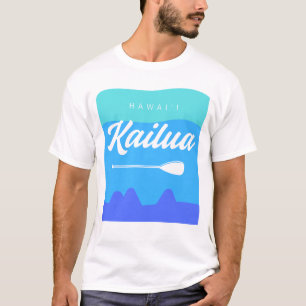 Camiseta Design do Surfboard Kailua Hawaii com Mokes Island