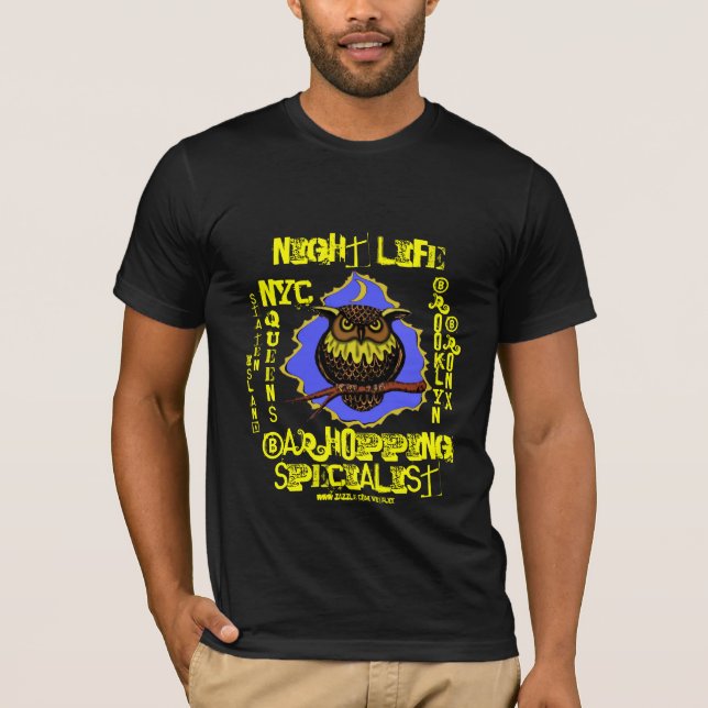 Camiseta Design do t-shirt da vida nocturna da Nova Iorque (Frente)