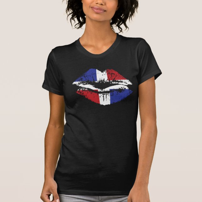 Camiseta Design do t-shirt dos lábios da República (Frente)