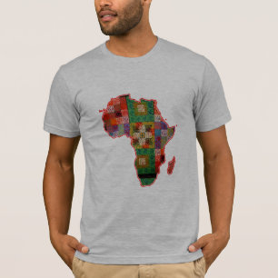 Camiseta design do t-shirt dos padrões do africano do mapa