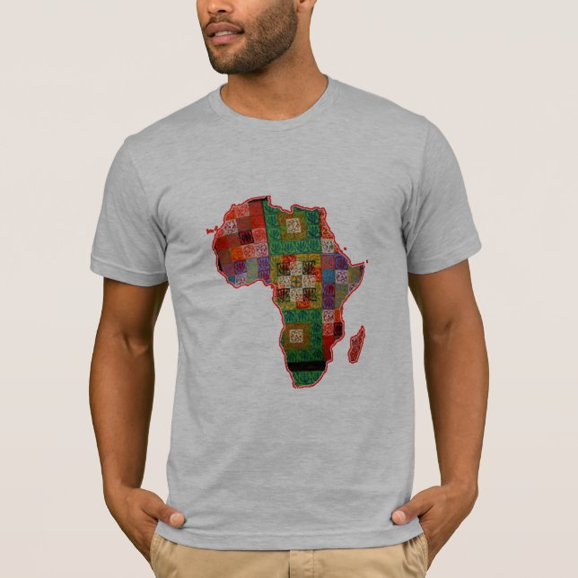 Camiseta design do t-shirt dos padrões do africano do mapa (Frente)