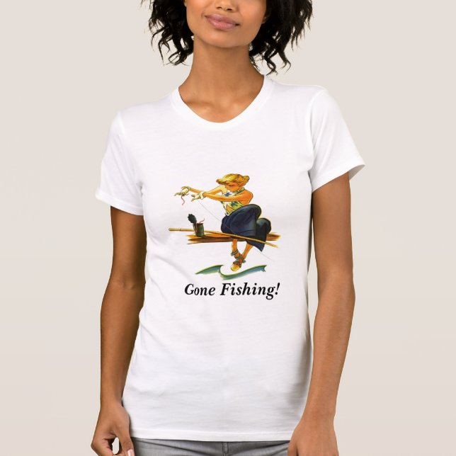 Camiseta Design do t-shirt ido pescar a senhora Baiting (Frente)