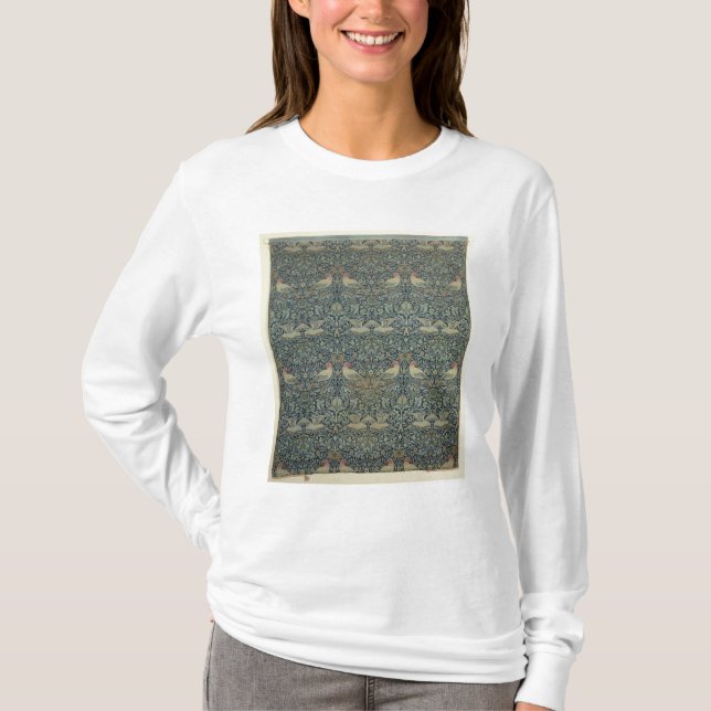 Camiseta Design do tecido da pomba e do Rose, c.1879 (Frente)