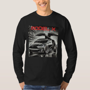 Camiseta Design do Tesla Model X SUV Elétrico   VE Futurist