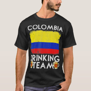 Camiseta Design do time de Bebendo da Colômbia Bebendo T da