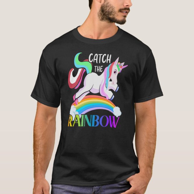 Camiseta Design do Unicórnio do Arco-íris (Frente)