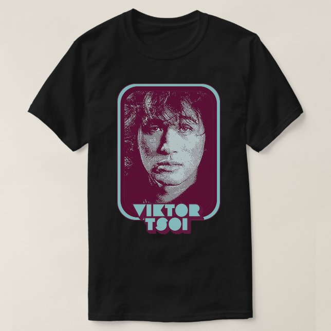 Camiseta Design do ventilador do Viktor Tsoi K Retro 80s (Frente do Design)