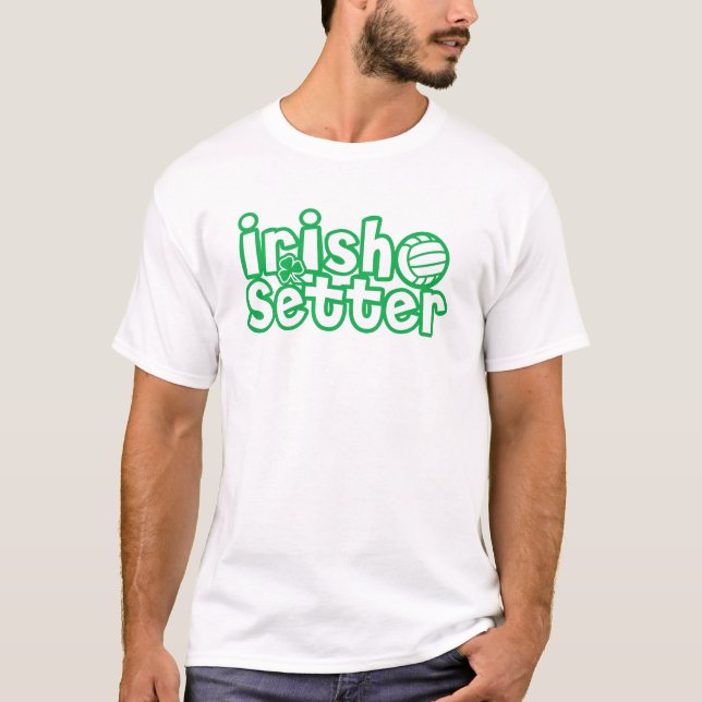 Camiseta Design do voleibol do setter irlandês (Frente)