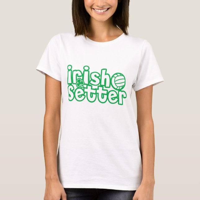 Camiseta Design do voleibol do setter irlandês (Frente)