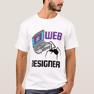 Camiseta Design do Web site Spider do Designer Funcional