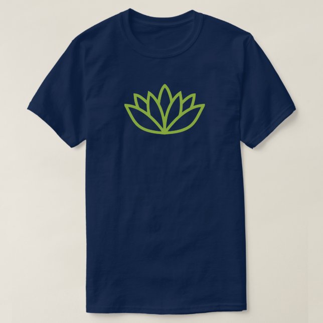 Camiseta Design do Yoga Studio de Flor de Lotus Verde Perso (Frente do Design)