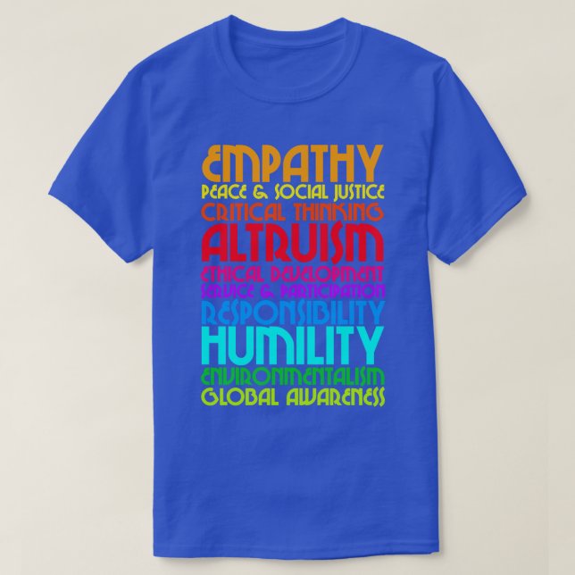 Camiseta Design dos Dez Compromissos Humanistas (Frente do Design)