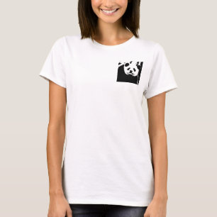 Camiseta Design duplo de Panda Bear Elegante feminino
