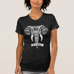 Camiseta Design elegante do esboço da cabeça do elefante