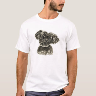 Camiseta Design em Aquarela de Cachorrinho Schnauzer Miniat