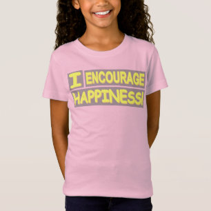 Camiseta Design "Encorajar Felicidade" de Expressão Fofa. C