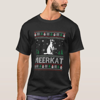 Camiseta Design Engraçada de Natal Engraçado Meerkat Ugly X