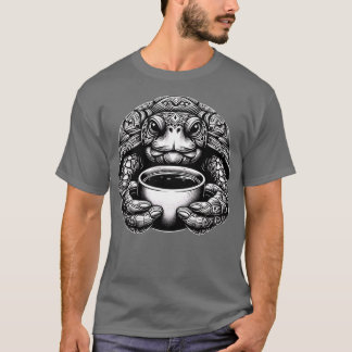 Camiseta Design engraçada para amante de café de tartaruga