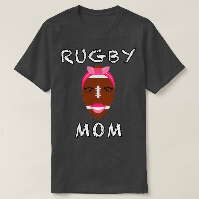 Camiseta Design engraçada para amantes Rugby e mãe (Frente do Design)