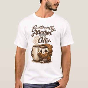 Camiseta Design Engraçado de Amante de Café Introvertido - 